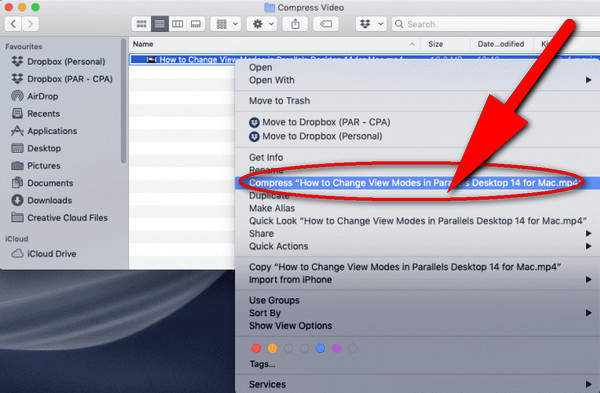 compress a video file for email on mac
